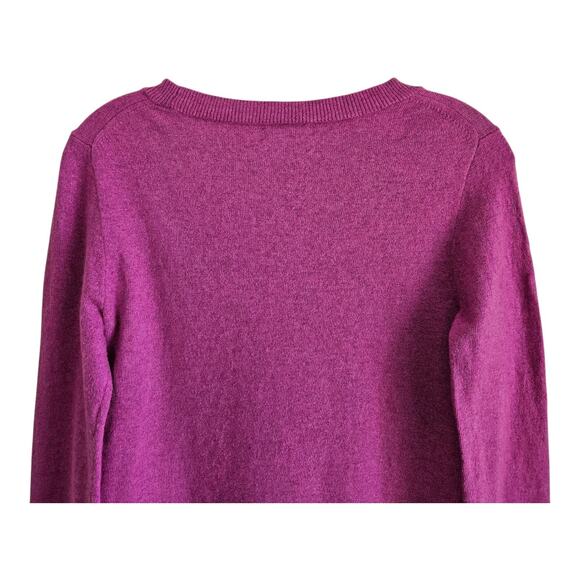 J CREW Women's XS Teddie Sweater Magenta Purple Soft Cotton Wool Blend 34" - Picture 5 of 7